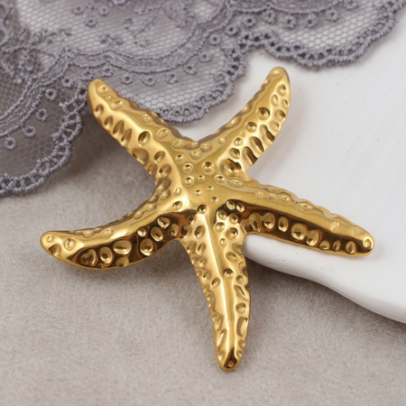 Zawieszka rozgwiazda stal szlachetna pozłacana 53x45mm