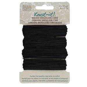 Sznurek do makramy woskowany Black 1mm [4 x 13,7m]