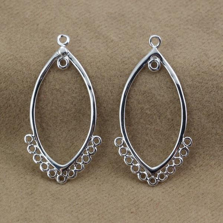 Baza kolczyka srebrna 40x20mm [1 para]