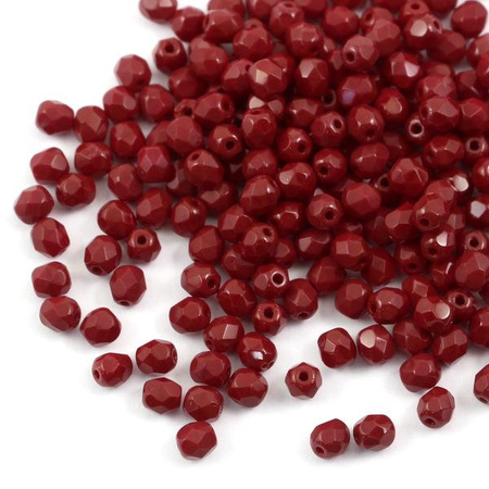 Fire Polish 4mm Opaque Dark Red [20szt]