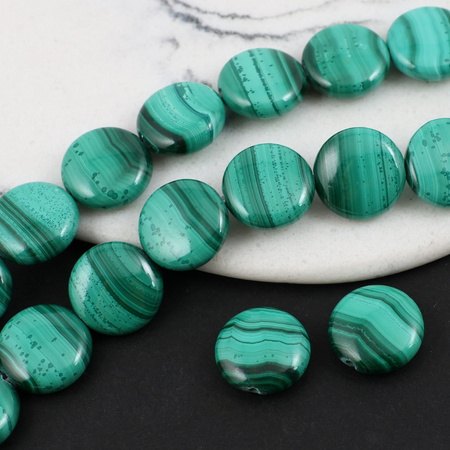 Malachit naturalny moneta gładka 12mm