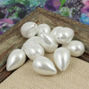 Perła seashell kropla biała 25x17mm