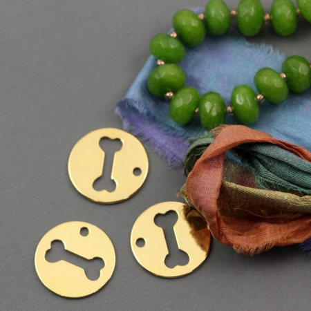 Zawieszka kość pozłacana 16mm