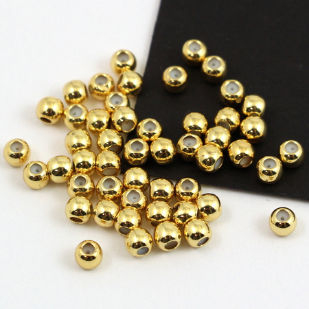 Metalowy stoper blokada z silikonem złota 4x3mm/0,8 [10szt]