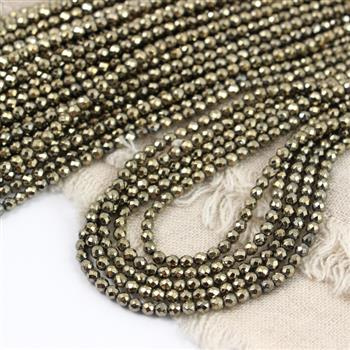 Hematyt złoty kula fasetowana 3mm [sznur 38cm]