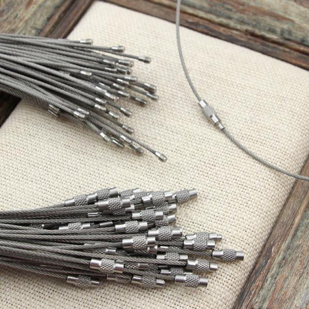 Baza naszyjnika linka stalowa wielosplotowa 46cm