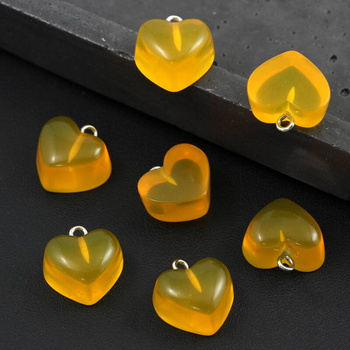 Serce akrylowe żółte 16x14mm