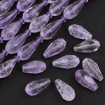 Ametyst kropla fasetowana 16x8mm