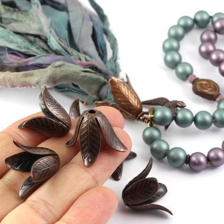 Czapeczka ozdobna tulipan miedziany 18mm