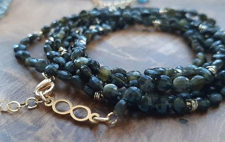 Łącznik nieskończoność stal szlachetna pozłacana PVD 15x4mm