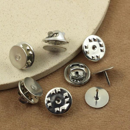 Baza przypinki / broszki z talerzykiem srebrna 10mm