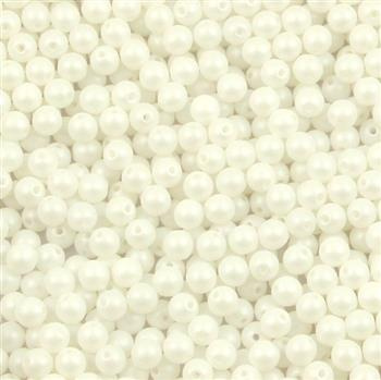 Round Beads Powdery - Pastel White 6mm [20szt]