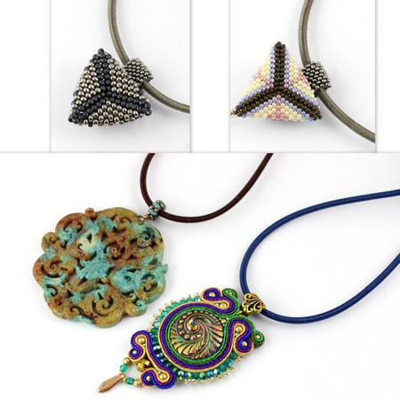 Baza naszyjnika z zapięciem granatowa 3mm - 50cm