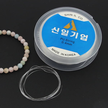 Gumka silikonowa do bransoletek przezroczysta 0,4mm [szpula 70m]