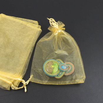 Woreczek z organzy miodowy 18x13cm