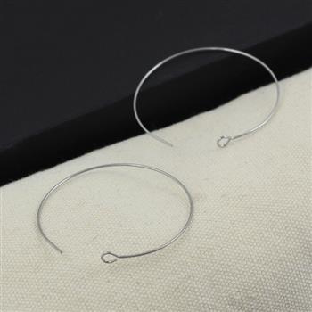 Baza kolczyka stal szlachetna bigle koła srebrne koło 30mm [para]