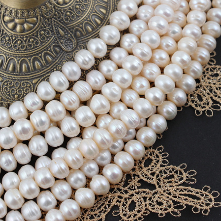 Perła słodkowodna biała oponka 8x7mm