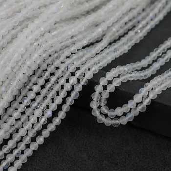 Kamień księżycowy kula fasetowana 3mm [sznur 39cm]