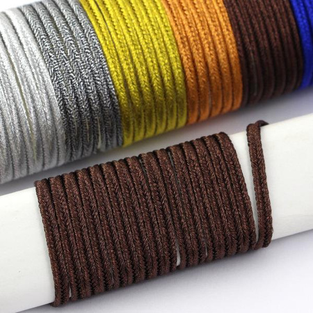 Sznurek sutasz metalizowany 3mm FX brown chocolate [1 metr]