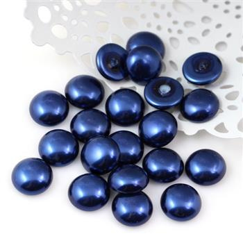 Glass Pearl Cabochon Midnight Blue 12mm
