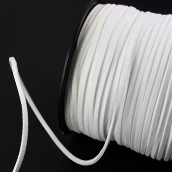 Rzemień zamszowy płaski biały 3x1mm [1metr]