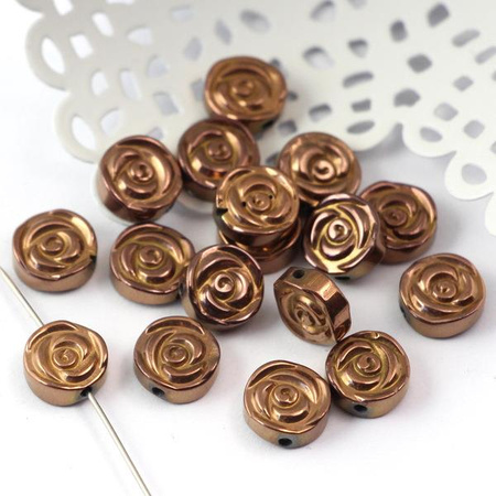 Hematyt miedziany róża dwustronna 8mm