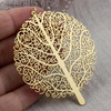 Zawieszka ażurowa drzewo stal szlachetna Gold 70x60mm