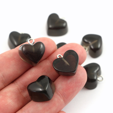 Serce akrylowe brązowe 16x14mm