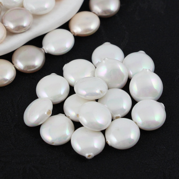 Perła seashell moneta biała 12mm