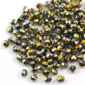 Fire Polish 4mm Crystal California Sunshine [20szt]