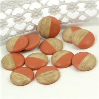 Kaboszon z żywicy połowki moneta pomarańczowa 18mm