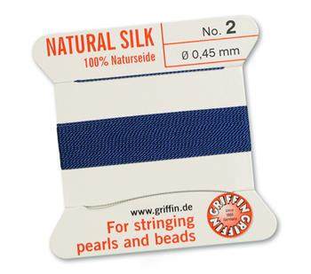 Griffin Nici jedwabne z igłą dark blue 0,45mm [2m]