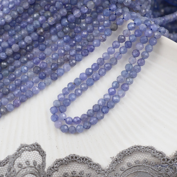 Tanzanit kula fasetowana 3,5mm [sznur 39cm]