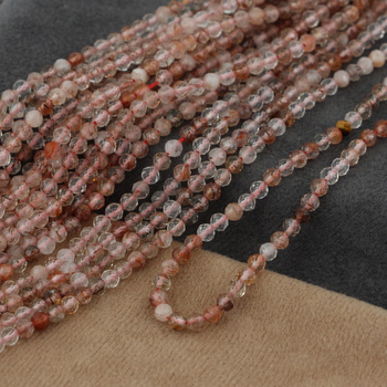 Kwarc z rutylem kula fasetowana 3mm [sznur 39cm]