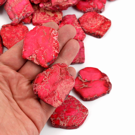 Jaspis lazurowe wybrzeże nieregularny plaster różowy