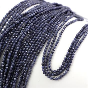 Szafir kula fasetowana 2mm [sznur 39cm]