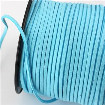 Rzemień zamszowy płaski turkusowy 3x1mm [1metr]