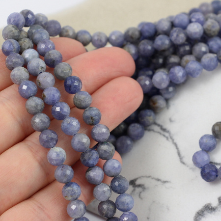 Tanzanit kula fasetowana 7mm