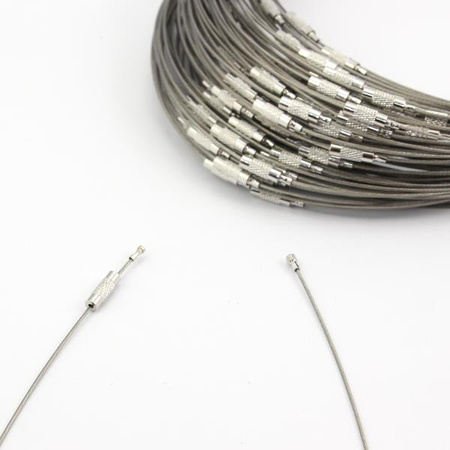 Baza naszyjnika linka z zapięciem skręcanym srebrna 45cm