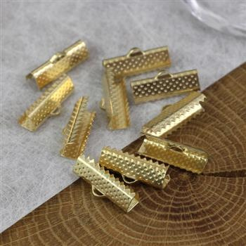 Końcówka do bransolet zaciskana złota 20mm [10szt]