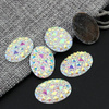 Kaboszon z żywicy druza owal crystal AB 25x18mm