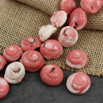 Koral biało-różowy muszla 17-25mm