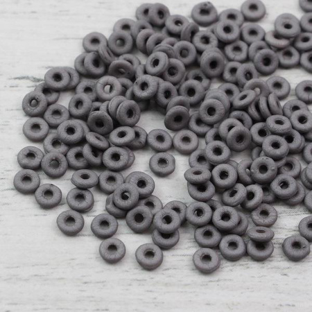 O bead donut 4x1mm Alabaster Grey Silk Mat [2,5g]