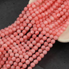 Koral różowy kula fasetowana 4mm [sznur 39cm]