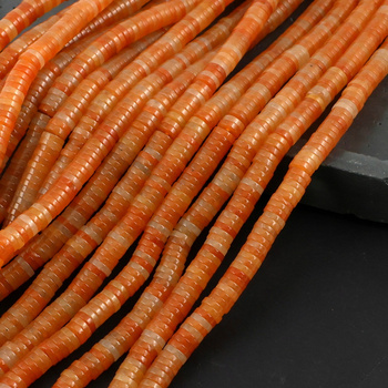 Agat karneolowy dysk 6x1,5mm [sznur 38cm]