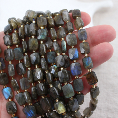 Labradoryt prostokąt fasetowany 10x8mm