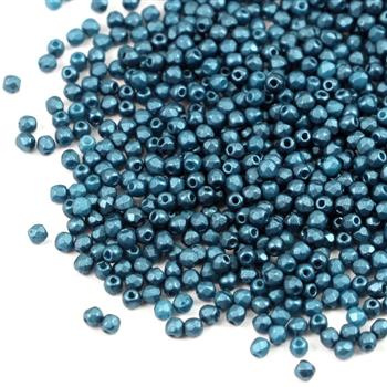 Fire Polish 2mm Alabaster Pastel Petrol [80szt]