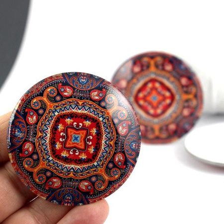 Kaboszon szklany z grafiką moneta 58mm