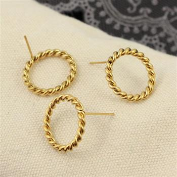 Bigle sztyfty koła skręcane stal szlachetna pozłacana PVD 17mm [para]