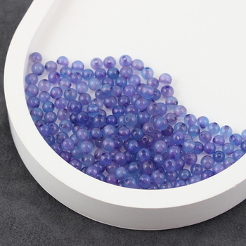 Agat brazylijski kula gładka fioletowa 4mm [10szt]